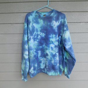 Handmade Indigo Blue Tie Dye Sweatshirt - L - New